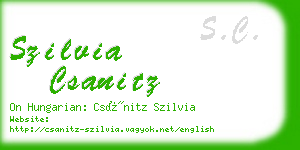 szilvia csanitz business card